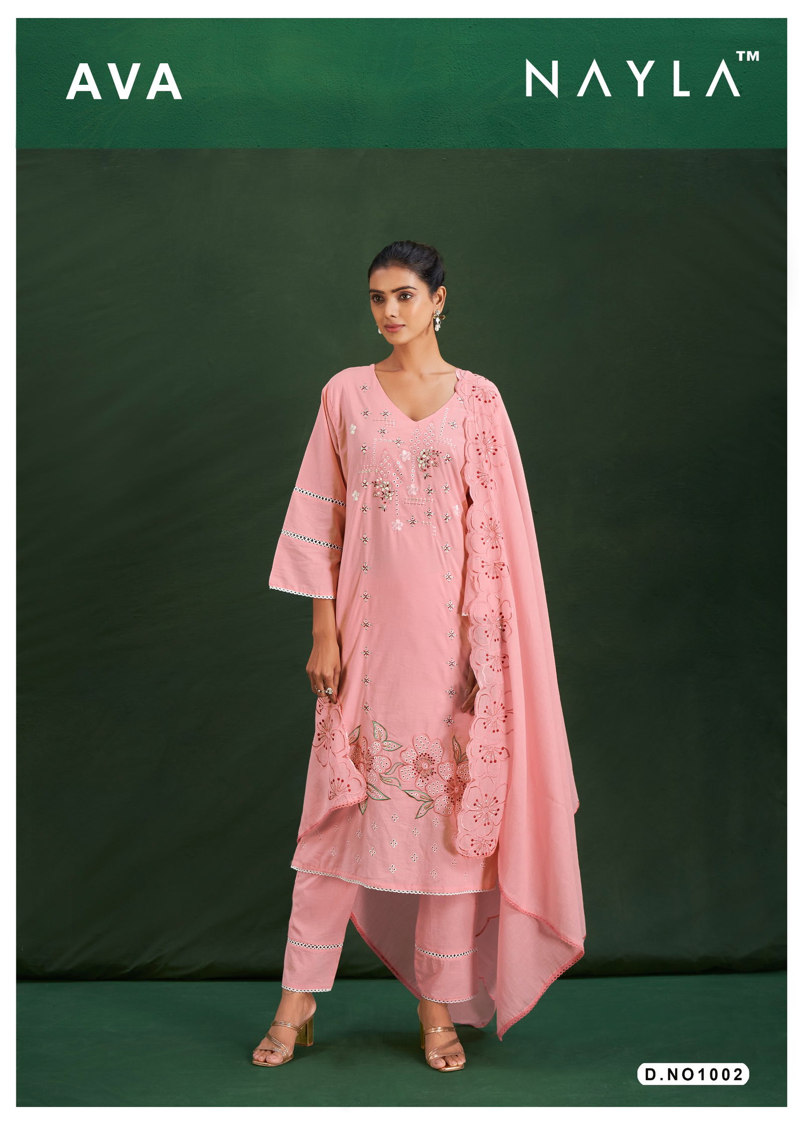 Nayla Ava 2 Size Set Cotton Work Designer Readymade Suits Wholesalers In Delhi
